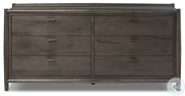 Glenview Cracked Smoked Black Oak 6 Drawer Dresser