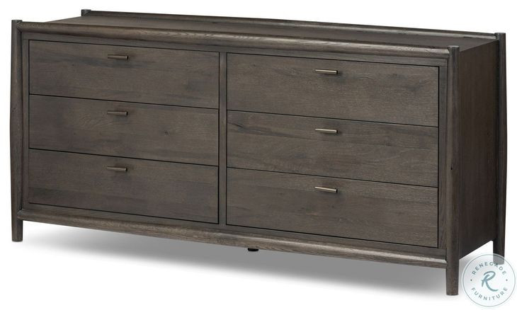Glenview Cracked Smoked Black Oak 6 Drawer Dresser