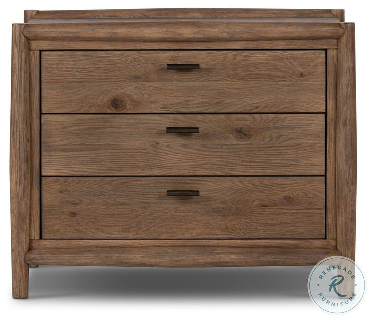 Glenview Weathered Oak Veneer 3 Drawer Nightstand