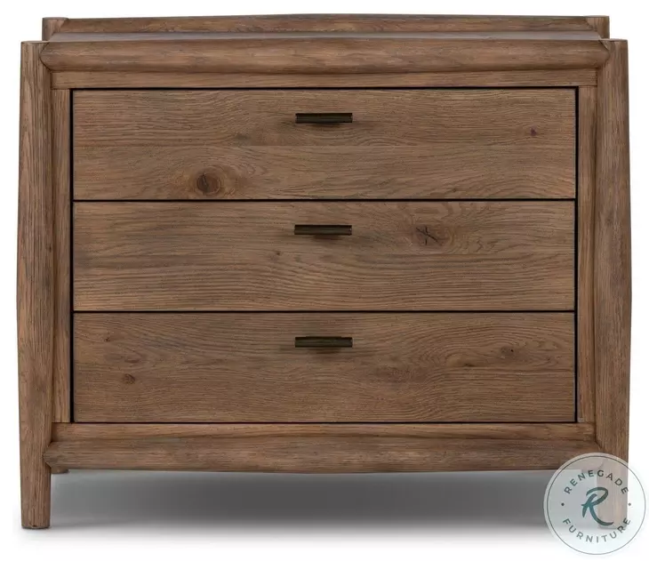 Glenview Weathered Oak Veneer 3 Drawer Nightstand