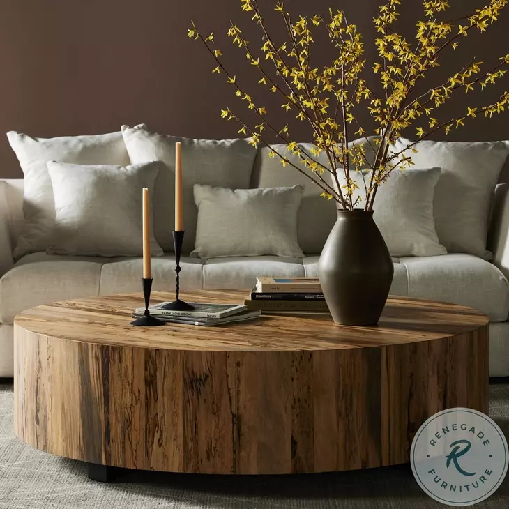 Hudson Spalted Primavera Large Round Occassional Table Set