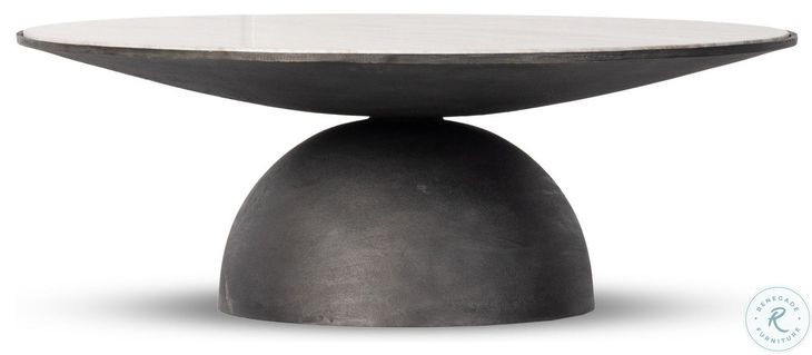 Corbett Creamy Taupe Marble Large Round Coffee Table