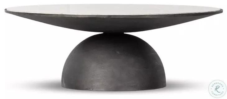 Corbett Creamy Taupe Marble Large Round Coffee Table