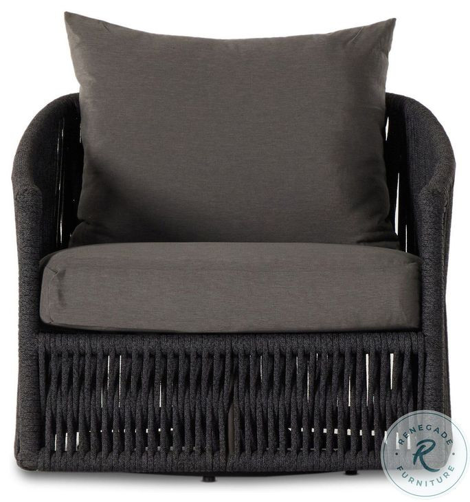 Porto Venao Charcoal Outdoor Swivel Chair