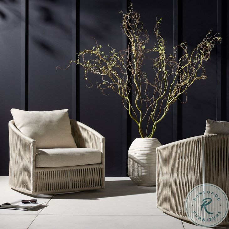 Porto Faye Sand Outdoor Swivel Chair