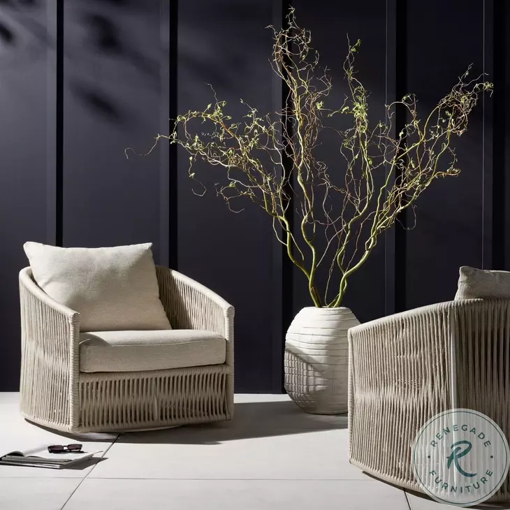 Porto Faye Sand Outdoor Swivel Chair