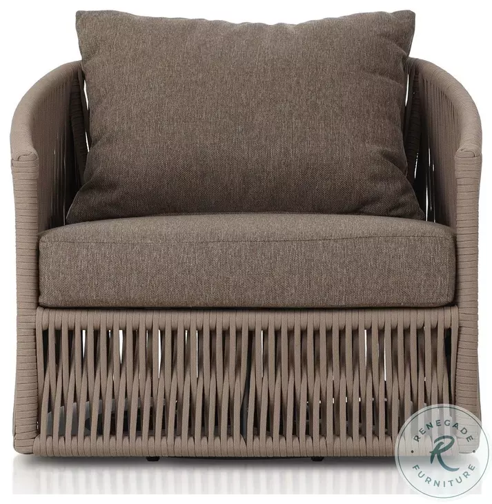 Porto Ellor Brown Outdoor Swivel Chair