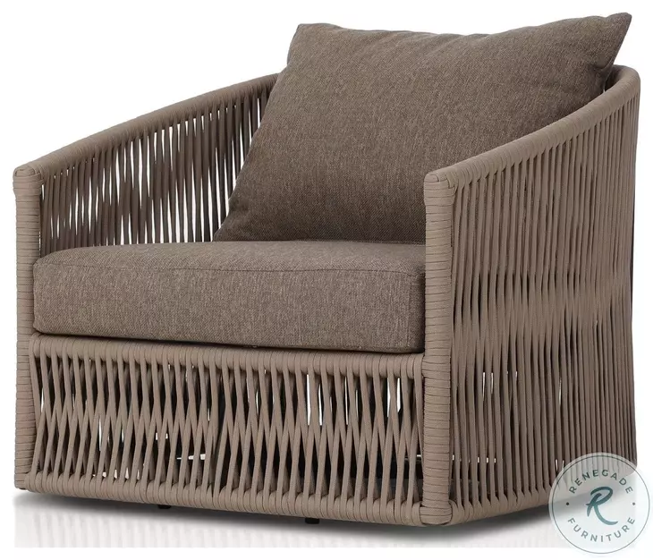 Porto Ellor Brown Outdoor Swivel Chair