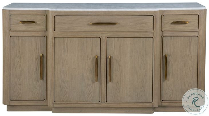 Simpatico White Oak and Carrara Marble Top Buffet