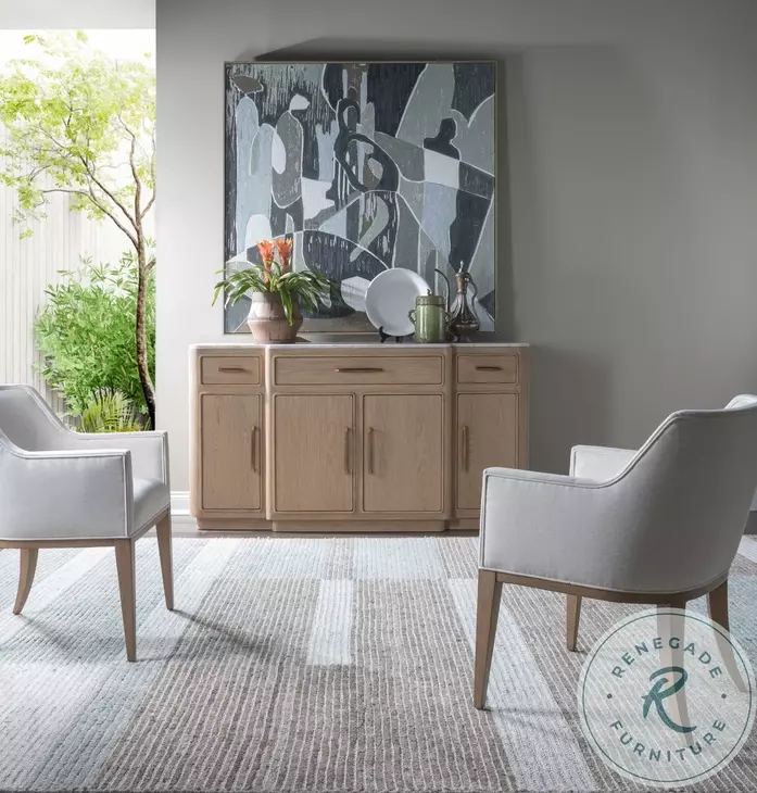 Simpatico White Oak and Carrara Marble Top Buffet
