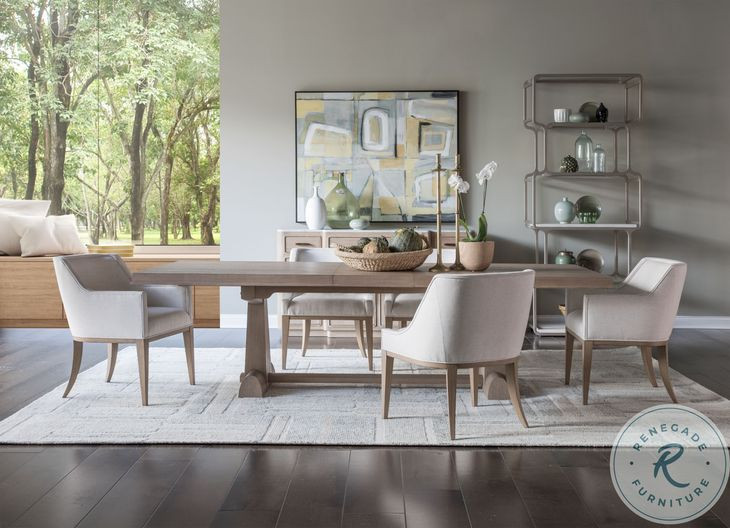 Simpatico White Oak Rectangular Extendable Dining Table