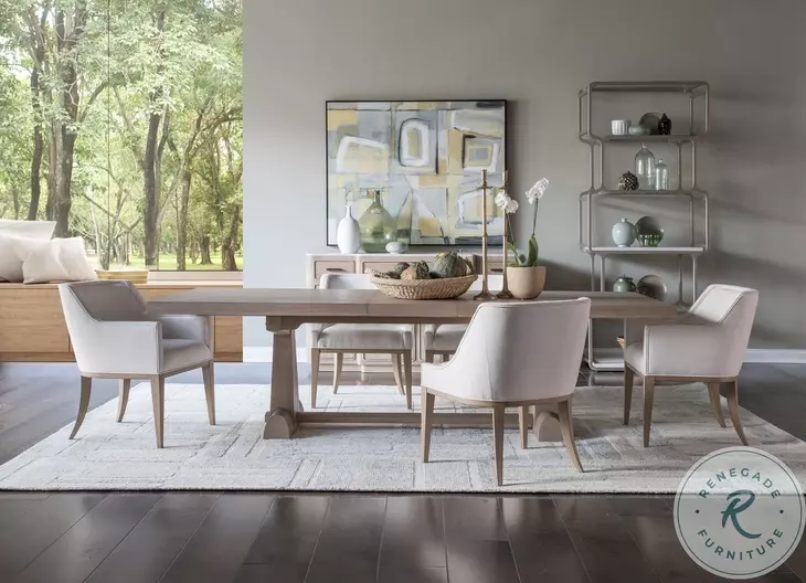 Simpatico White Oak Rectangular Extendable Dining Table