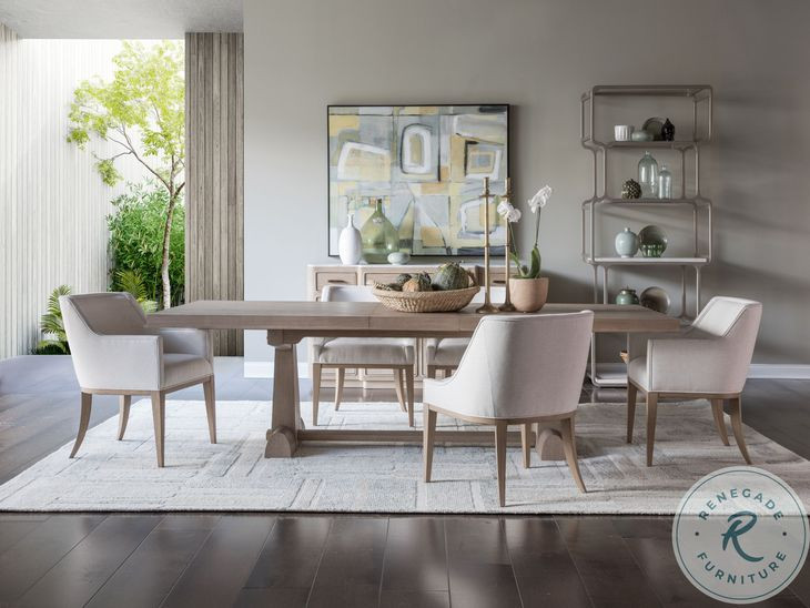 Simpatico White Oak Rectangular Extendable Dining Table