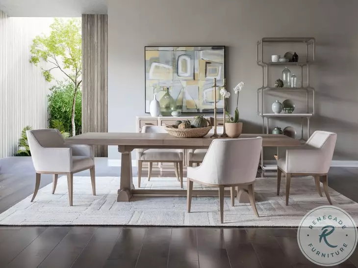 Simpatico White Oak Rectangular Extendable Dining Table