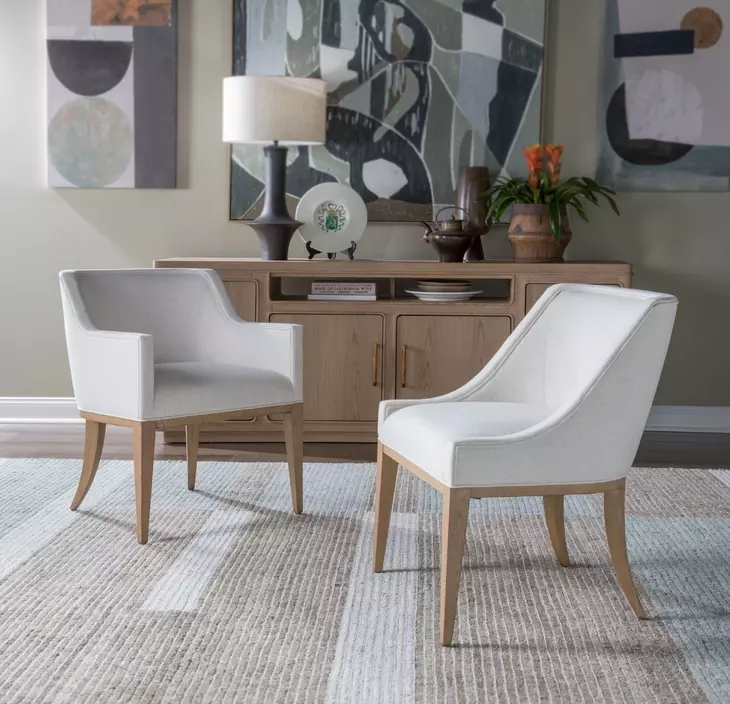 Simpatico White Dove Performance Fabric Arm Chair