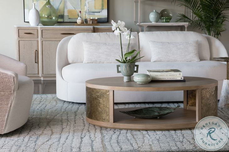 Simpatico White Oak and Brazilian Slate Oval Occasional Table Set