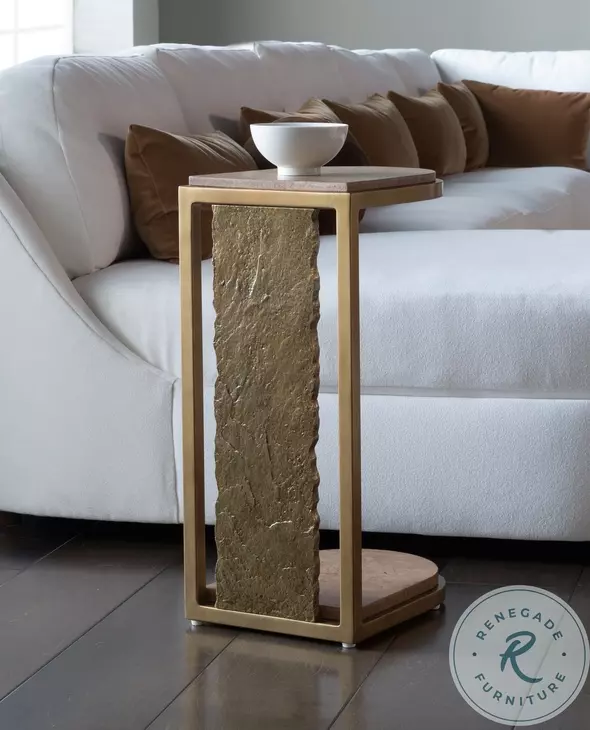 Simpatico Walnut and Brazilian Slate C Table