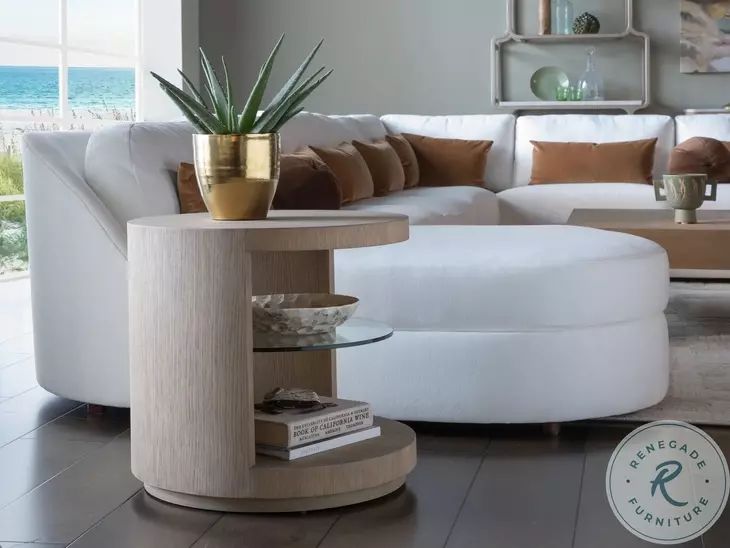 Simpatico White Oak Round End Table