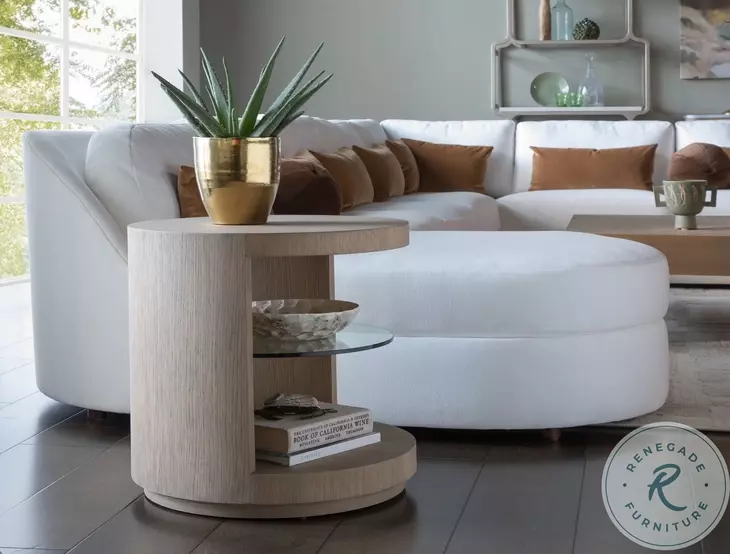 Simpatico White Oak Round End Table