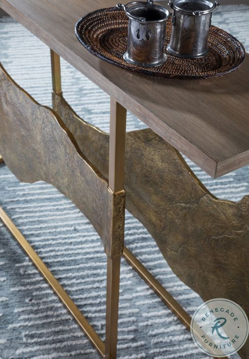 Simpatico White Oak and Brazilian Slate Console Table