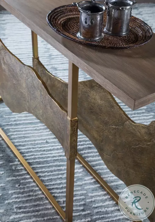 Simpatico White Oak and Brazilian Slate Console Table