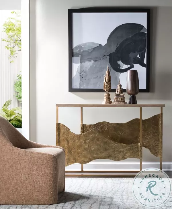 Simpatico White Oak and Brazilian Slate Console Table