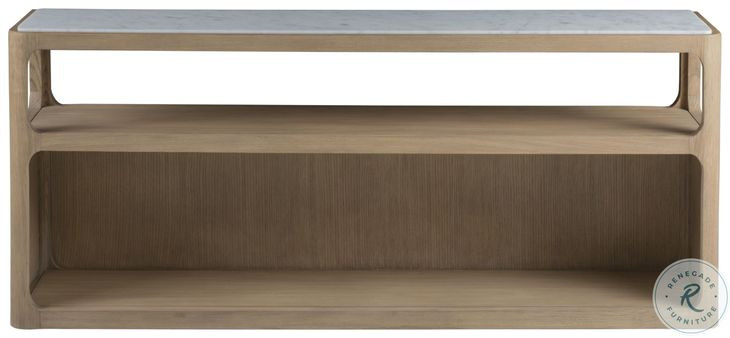Simpatico White Oak and Carrara Marble Top Sofa Table