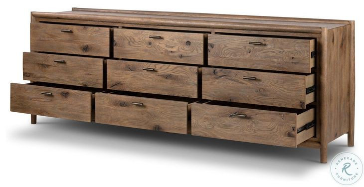 Glenview Weathered Oak Veneer Upholstered Bedroom Set