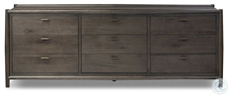 Glenview Cracked Smoked Black Oak 9 Drawer Dresser