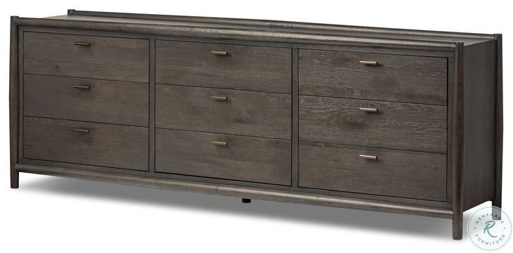 Glenview Cracked Smoked Black Oak 9 Drawer Dresser