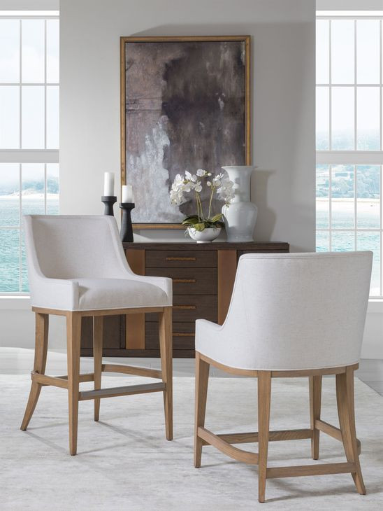 Simpatico White Dove Performance Fabric Barstool