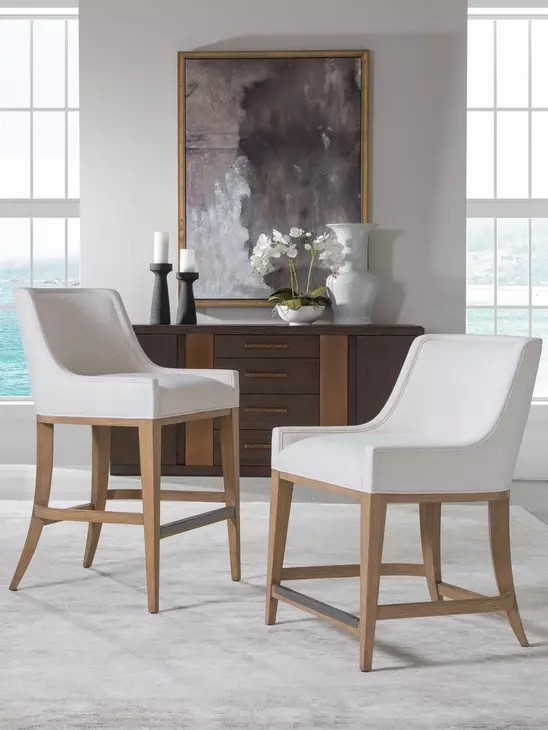 Simpatico White Dove Performance Fabric Barstool