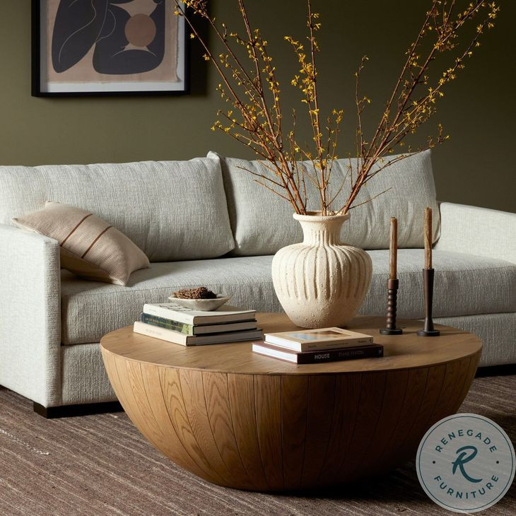 Ryan Natural Oak Solid Round Coffee Table