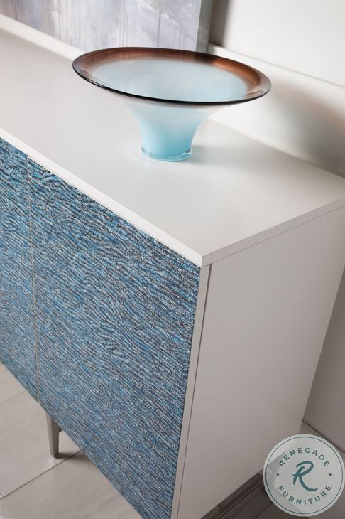 Signature Designs Ivory and Blue Deepwater TV Stand