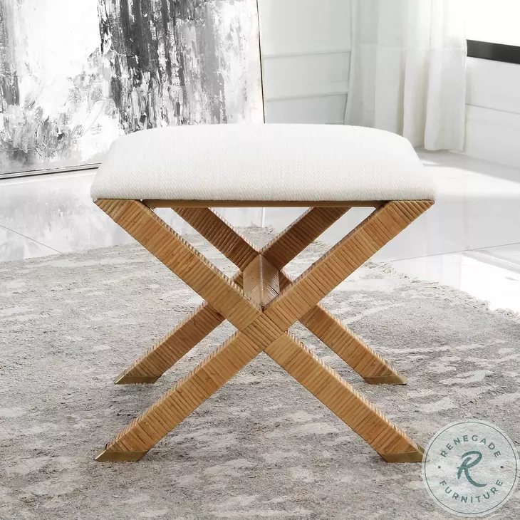 Dresmont White Small Bench