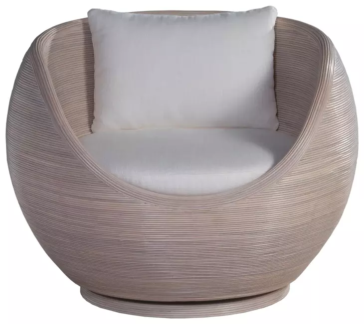 Solimar White Upholstered Swivel Chair