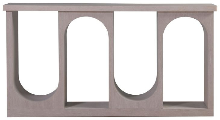 Solimar White Oak Rectangular Marble Top Console Table