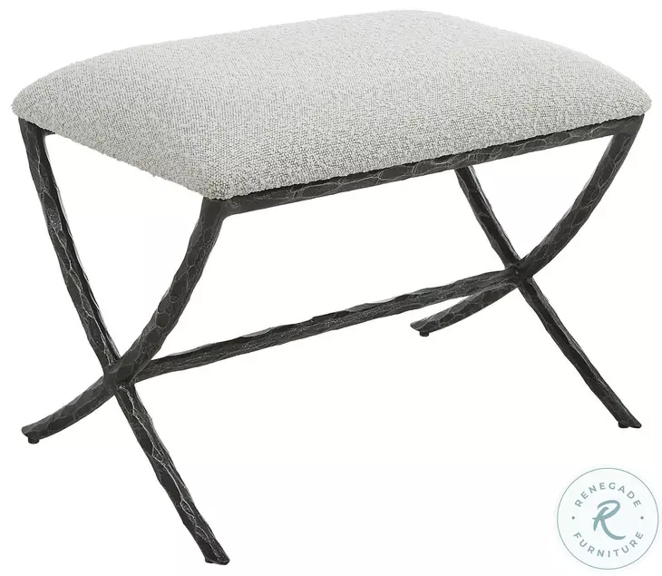 Drevan Ivory And Warm Gray Small Bench
