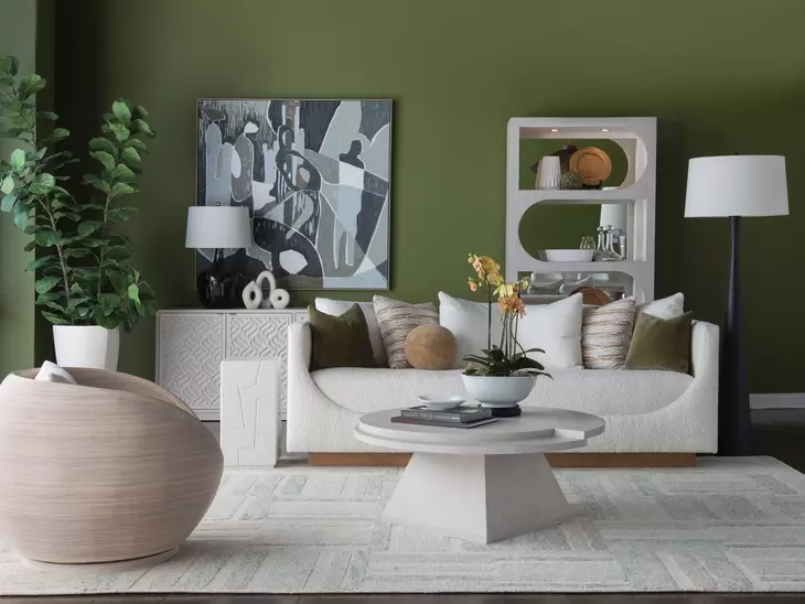 Solimar White Oak Etagere with LED