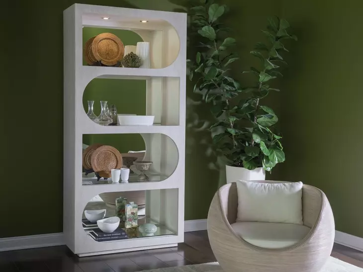 Solimar White Oak Etagere with LED