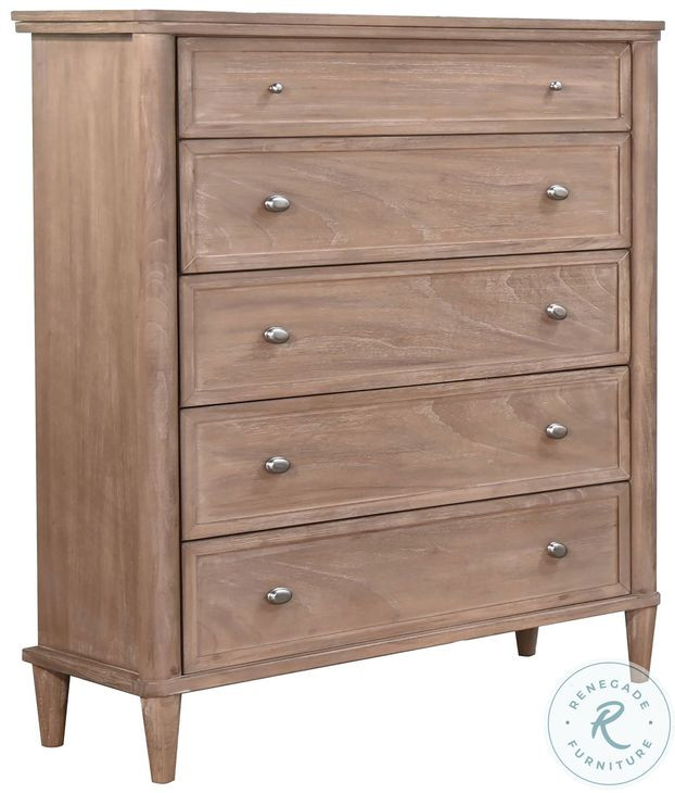 Golden Hearth Natural 5 Drawer Chest