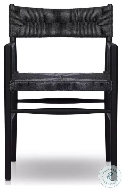 Lomas Black Teak Outdoor Dining Armchair