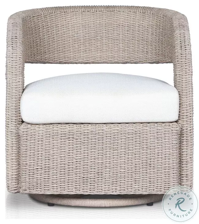 Hawkins Vintage White Outdoor Swivel Chair