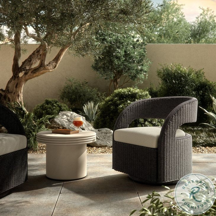 Hawkins Vintage Coal Outdoor Swivel Chair