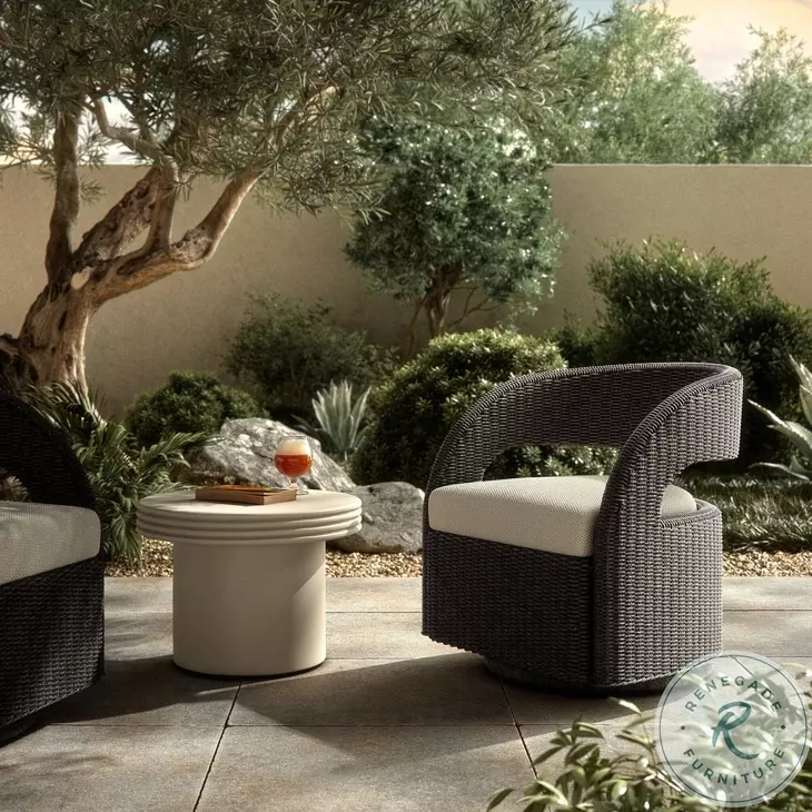 Hawkins Vintage Coal Outdoor Swivel Chair