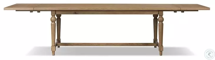 Blinn Worn Oak Veneer 124" Extendable Rectangular Dining Table