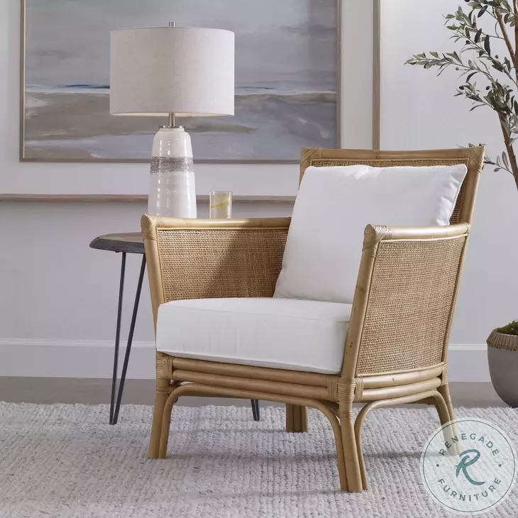 Pacific White Performance Fabric Arm Chair