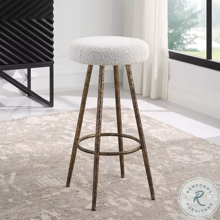 Tolian White And Warm Gray Counter Height Stool