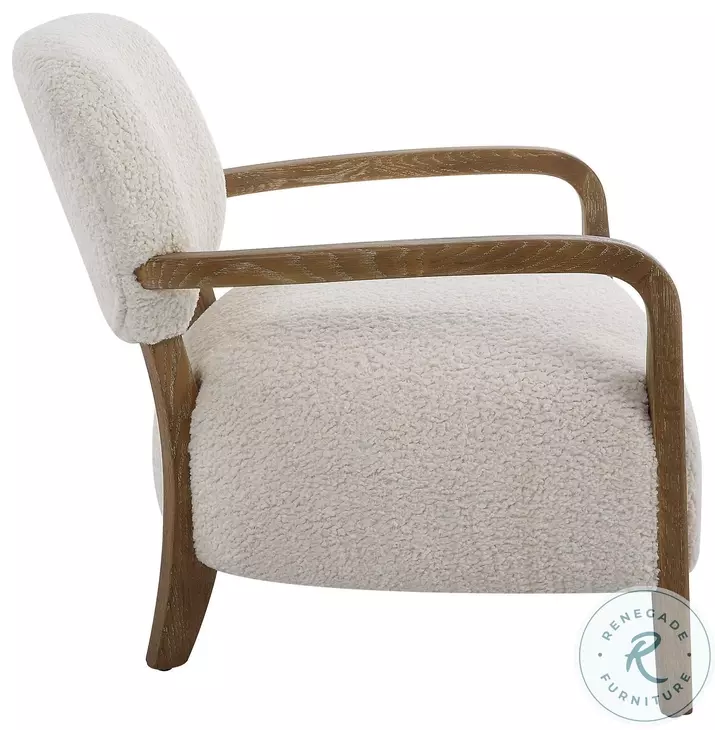 Cavalier Natural Faux shearling Accent Chair