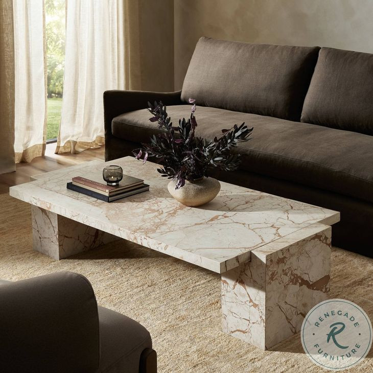 Romano Desert Taupe Marble Rectangular Occassional Table Set